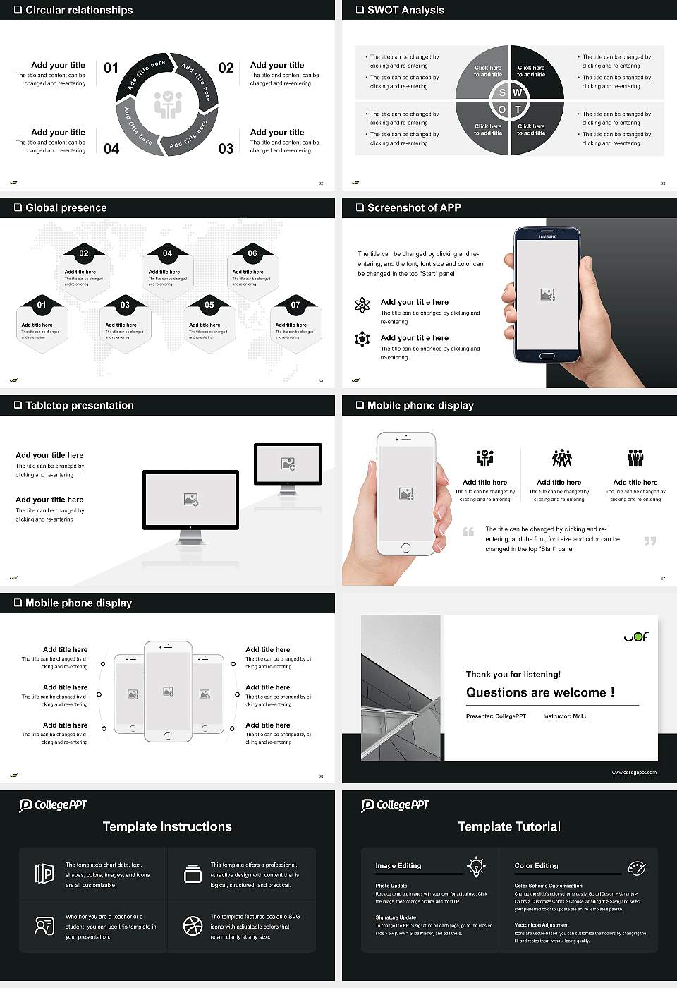University of French Ontario General Purpose PPT Template16:9 ratio PPT effect preview image5