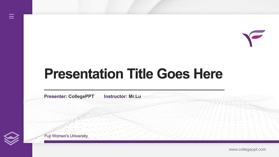 Fuji Women’s University Thesis Proposal/Graduation Defense PPT Template16:9 ratio PPT effect preview image
