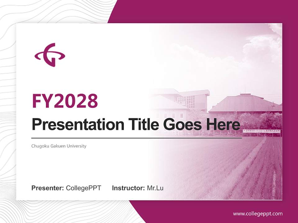 Chugoku Gakuen University Academic Presentation/Research Findings Report PPT Template4:3 ratio PPT effect preview image5