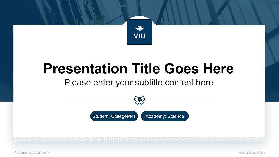 Vancouver Island University National Scholarship Defense PPT Template16:9 ratio PPT effect preview image