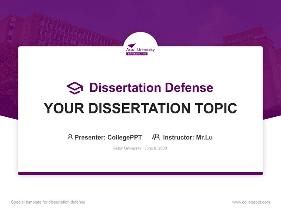Aston University Graduation Thesis Defense PPT Template4:3 ratio PPT effect preview image7