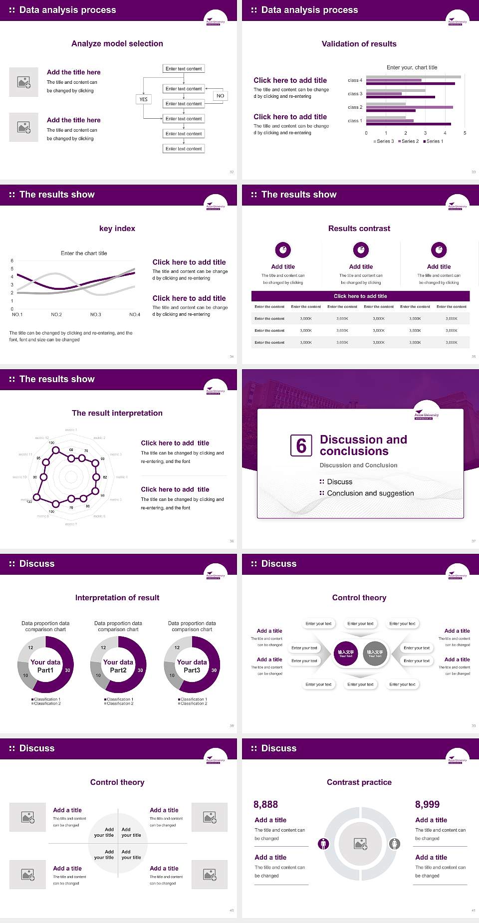 Aston University Graduation Thesis Defense PPT Template4:3 ratio PPT effect preview image5