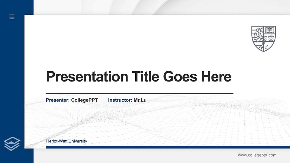 Heriot-Watt University Thesis Proposal/Graduation Defense PPT Template16:9 ratio PPT effect preview image