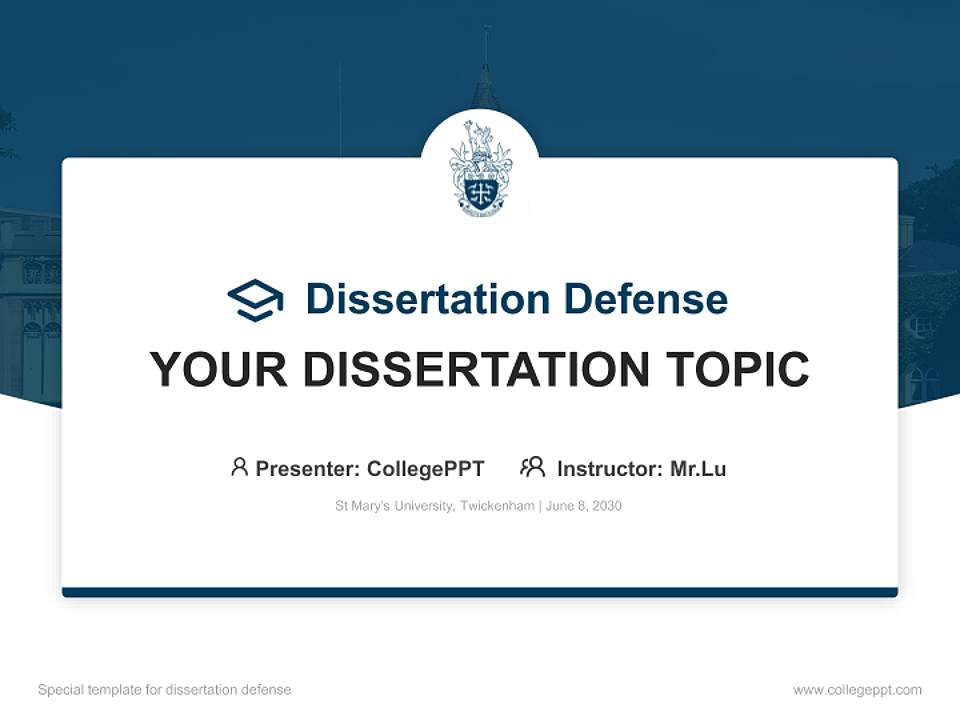 St Mary’s University, Twickenham Graduation Thesis Defense PPT Template4:3 ratio PPT effect preview image7