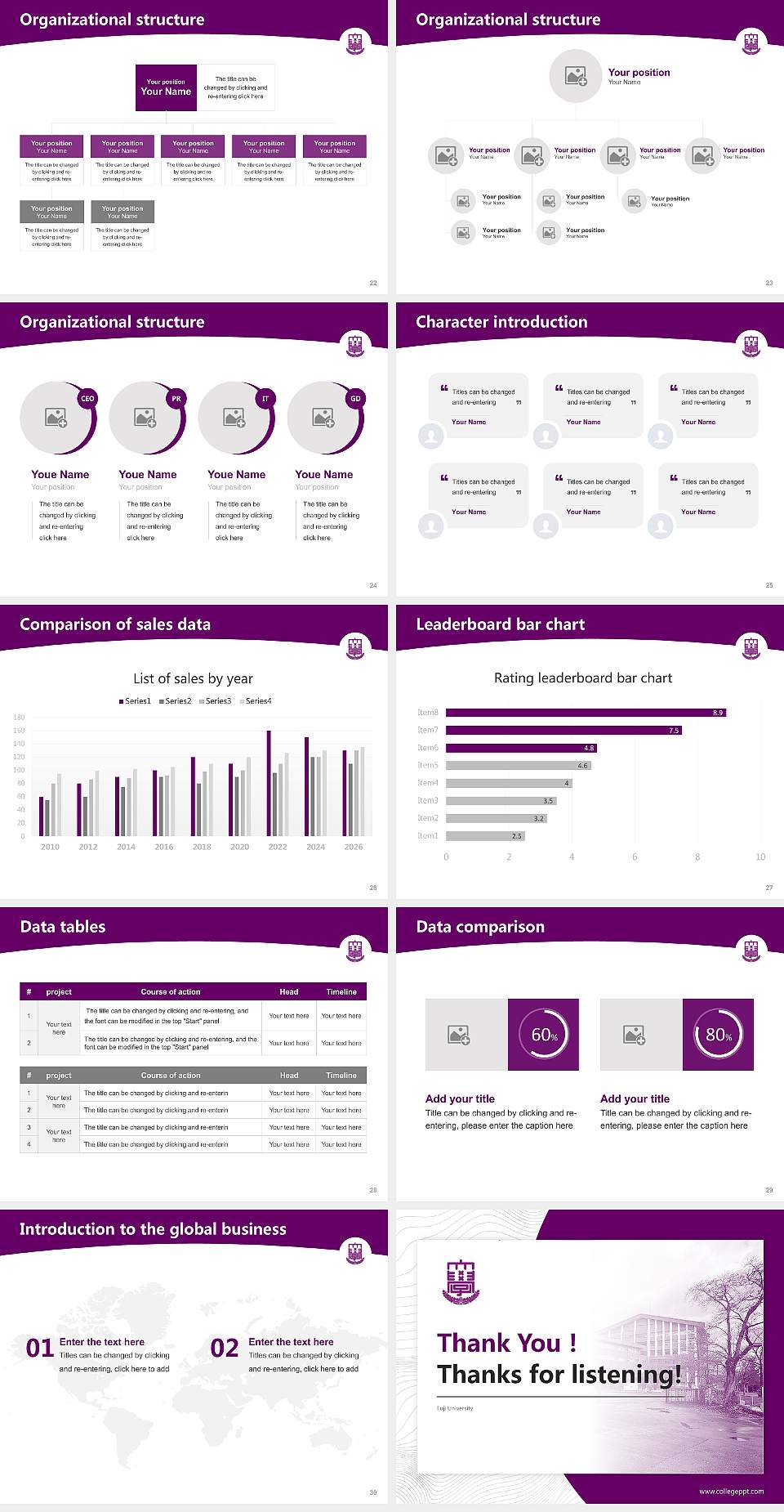 Fuji University Academic Presentation/Research Findings Report PPT Template4:3 ratio PPT effect preview image4