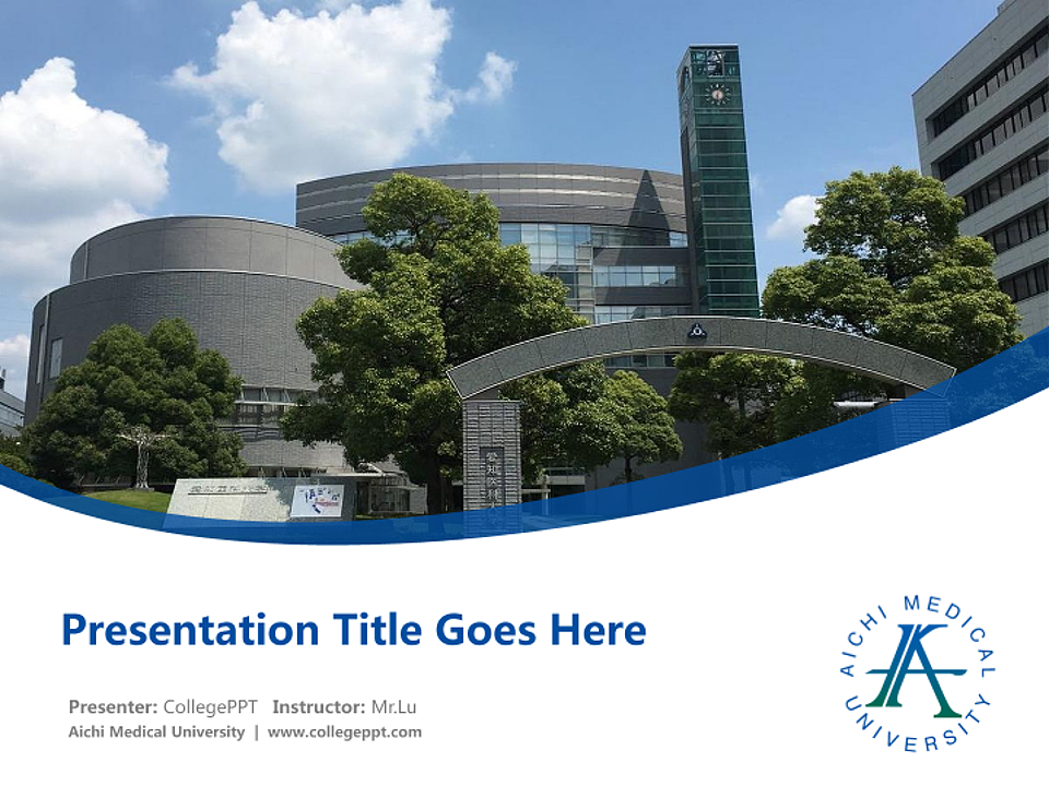 Aichi Medical University Course/Courseware Creation PPT Template_Slide preview image1