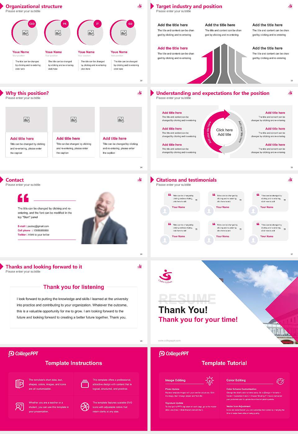 Chubu Gakuin University Resume PPT Template16:9 ratio PPT effect preview image4