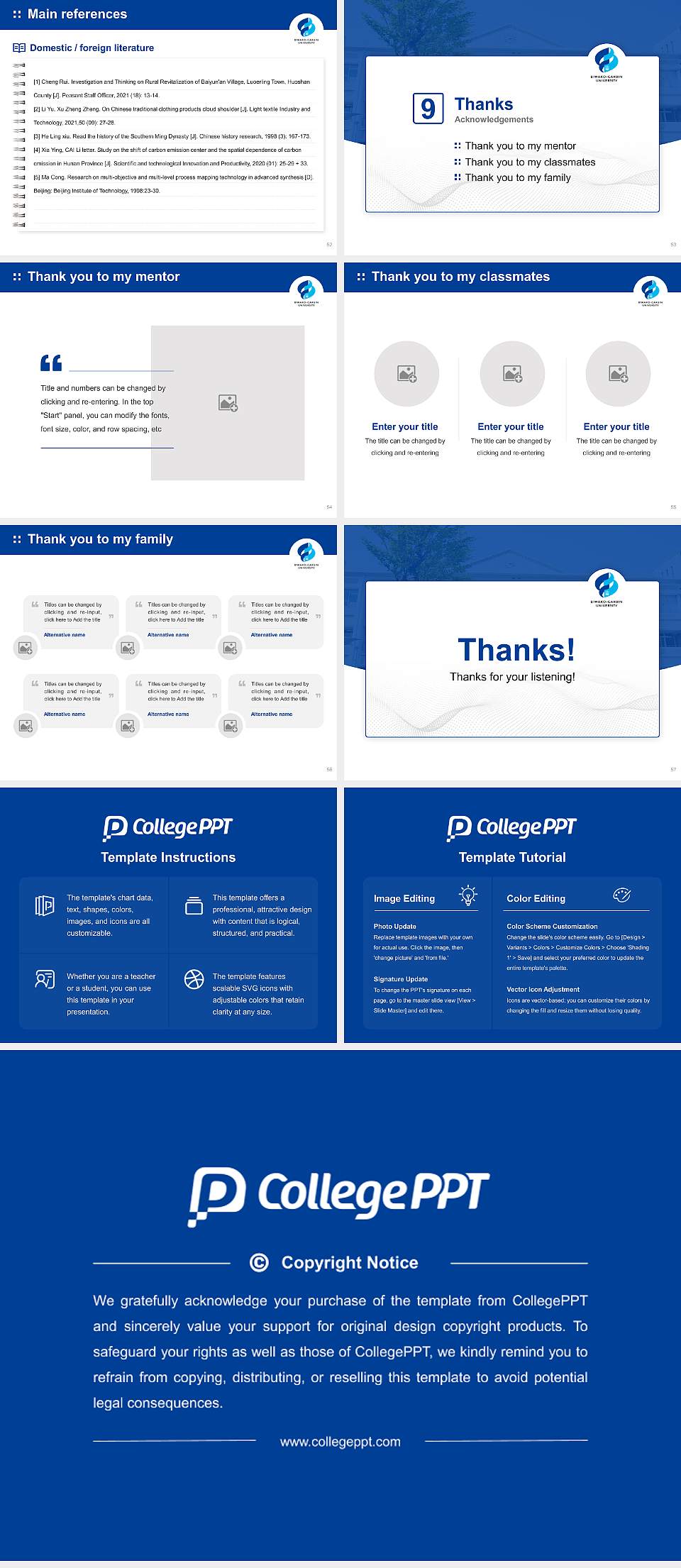 Biwako-Gakuin University Graduation Thesis Defense PPT Template4:3 ratio PPT effect preview image7