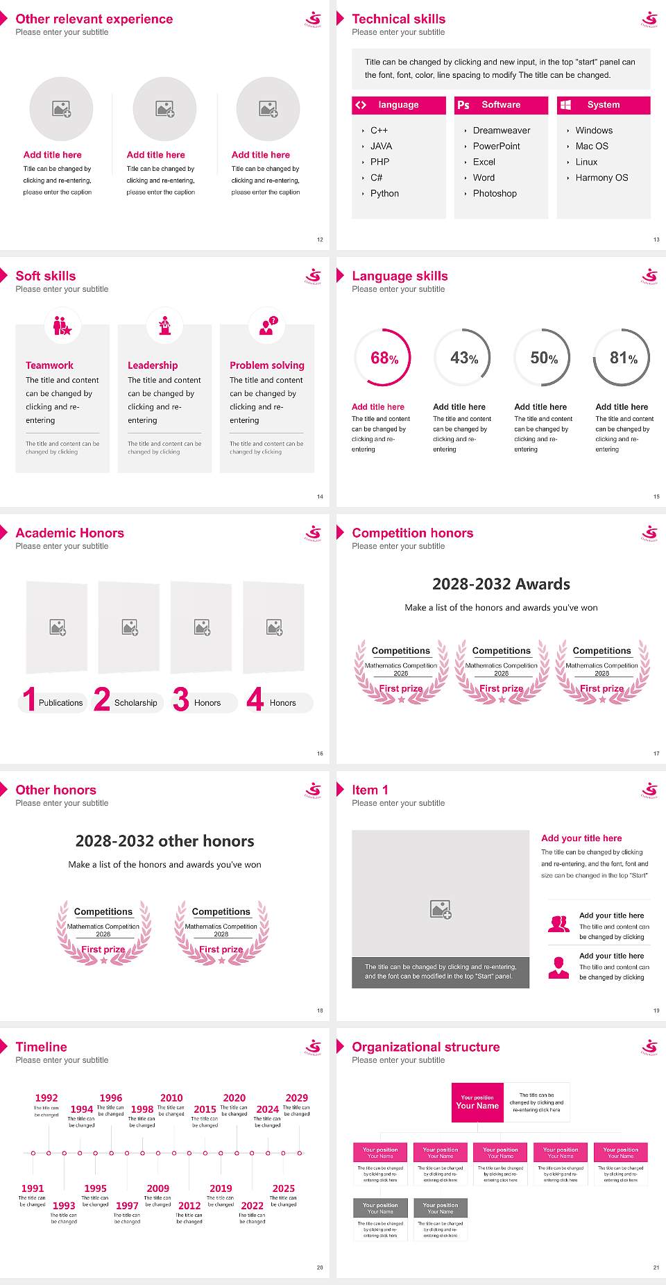 Chubu Gakuin University Resume PPT Template4:3 ratio PPT effect preview image3