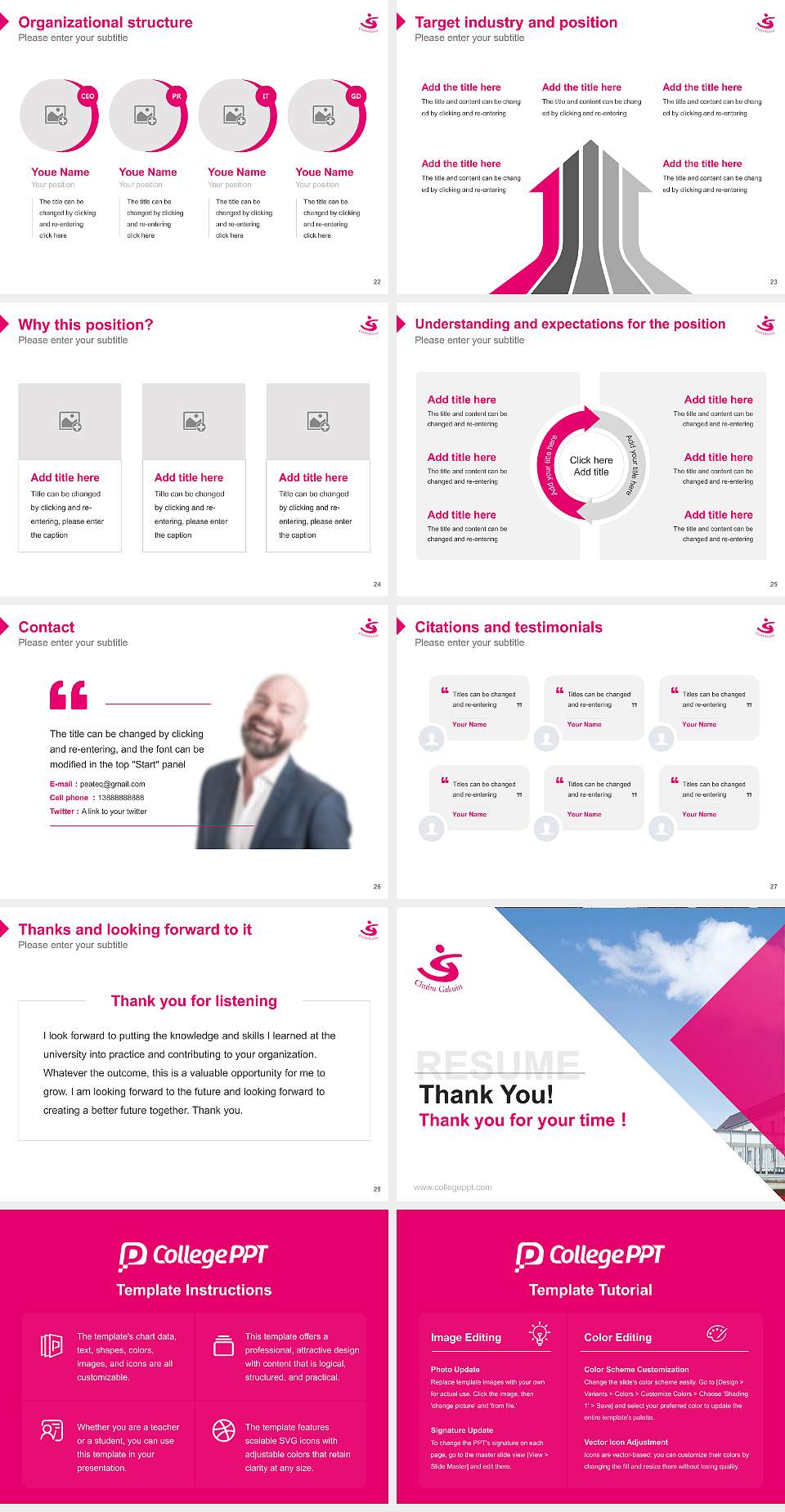 Chubu Gakuin University Resume PPT Template4:3 ratio PPT effect preview image4