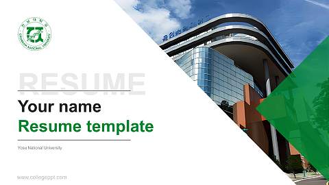 Yosu National University Resume PPT Template