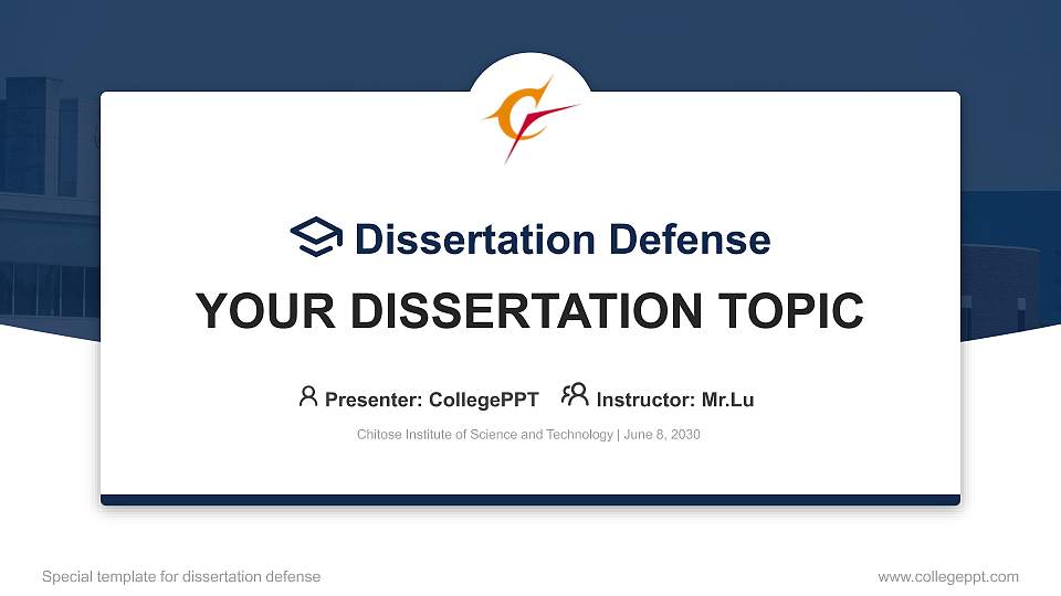 Chitose Institute of Science and Technology Graduation Thesis Defense PPT Template16:9 ratio PPT effect preview image