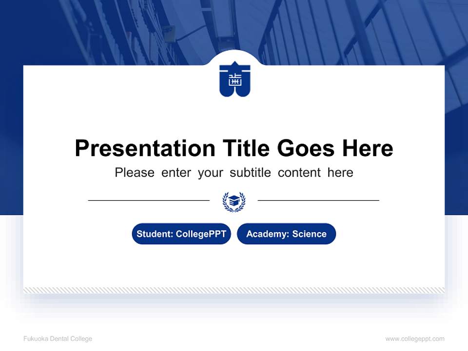 Fukuoka Dental College National Scholarship Defense PPT Template4:3 ratio PPT effect preview image4