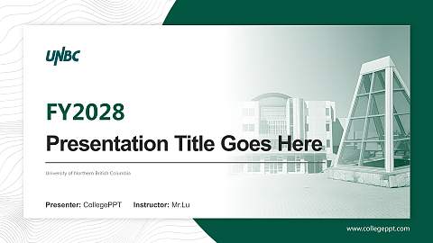 University of Northern British Columbia Academic Presentation/Research Findings Report PPT Template