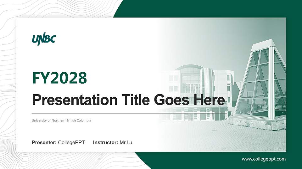 University of Northern British Columbia Academic Presentation/Research Findings Report PPT Template16:9 ratio PPT effect preview image