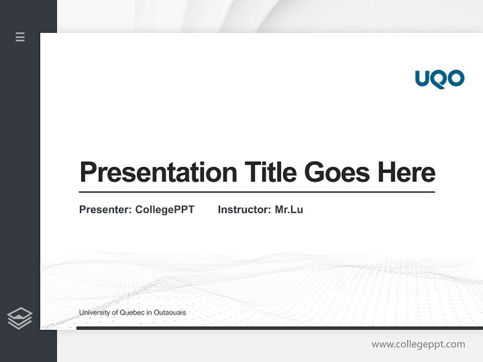 University of Quebec in Outaouais Thesis Proposal/Graduation Defense PPT Template4:3 ratio PPT effect preview image5