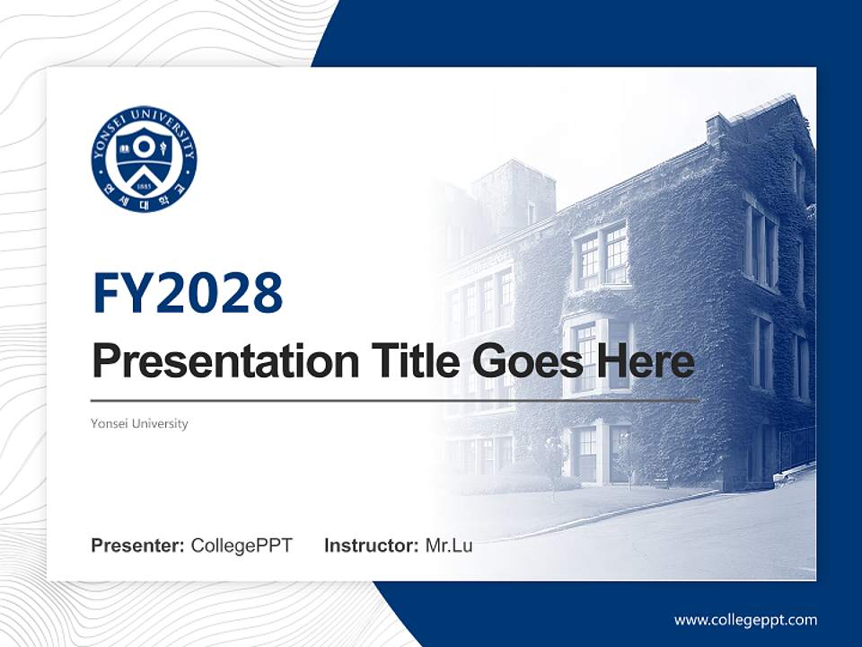 Yonsei University Academic Presentation/Research Findings Report PPT Template4:3 ratio PPT effect preview image5