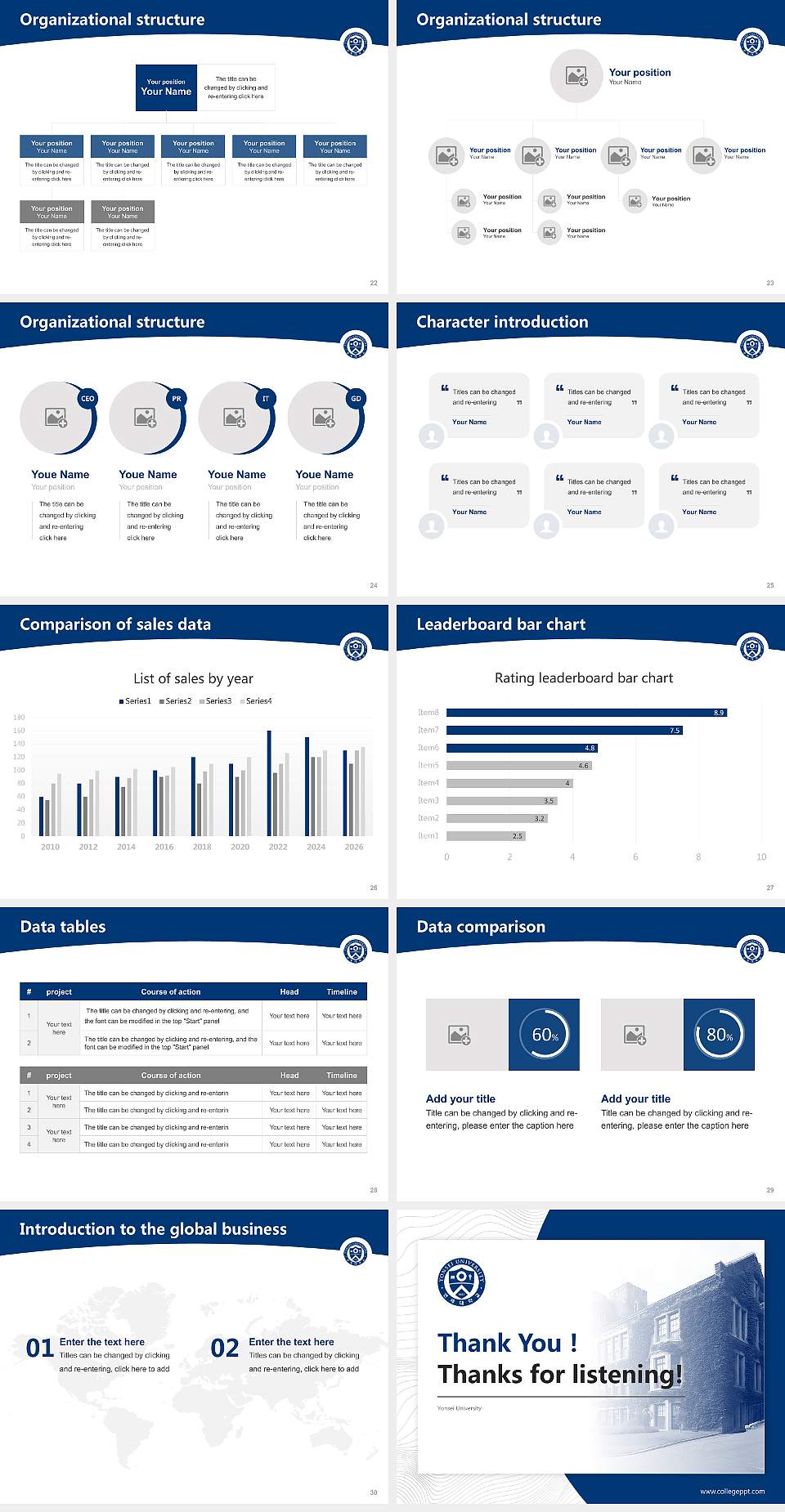Yonsei University Academic Presentation/Research Findings Report PPT Template4:3 ratio PPT effect preview image4