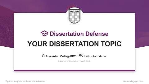 University of Winchester Graduation Thesis Defense PPT Template