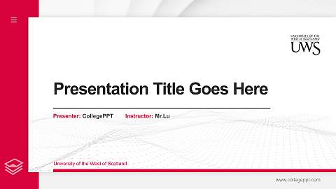 University of the West of Scotland Thesis Proposal/Graduation Defense PPT Template