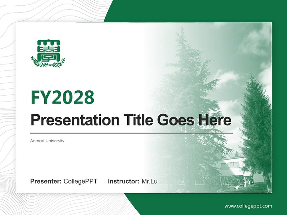 Aomori University Academic Presentation/Research Findings Report PPT Template4:3 ratio PPT effect preview image5