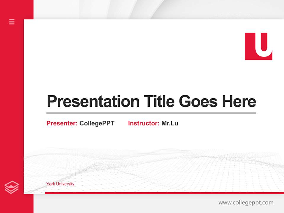 York University Thesis Proposal/Graduation Defense PPT Template4:3 ratio PPT effect preview image5