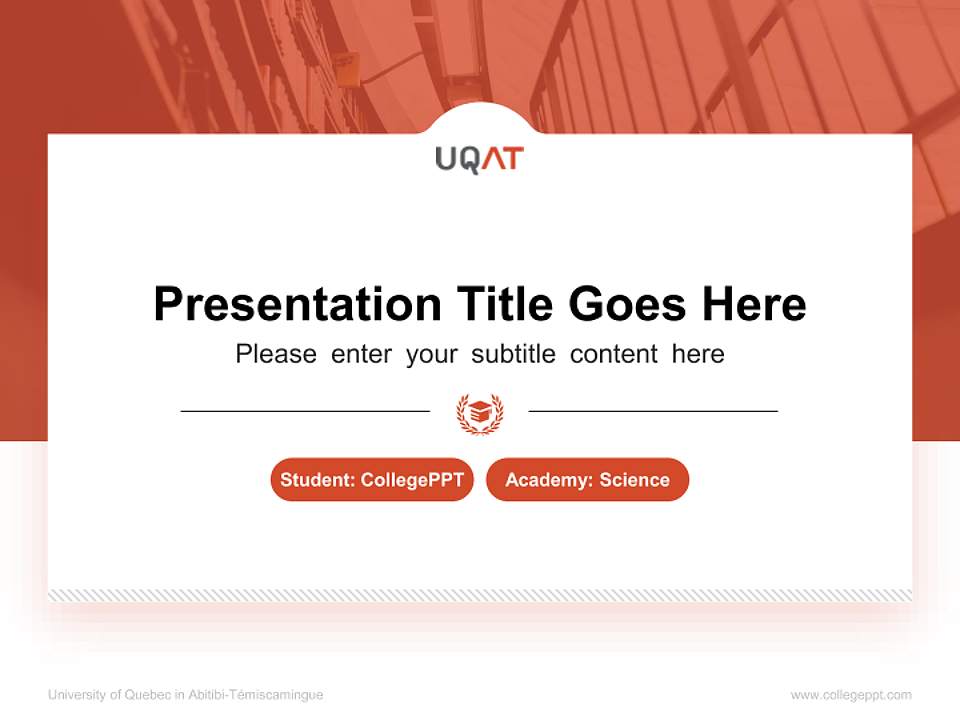 University of Quebec in Abitibi-Témiscamingue National Scholarship Defense PPT Template4:3 ratio PPT effect preview image4