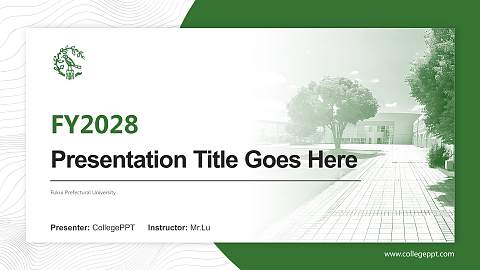 Fukui Prefectural University Academic Presentation/Research Findings Report PPT Template