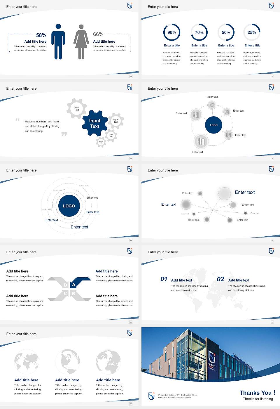 Ontario Tech University Course/Courseware Creation PPT Template16:9 ratio PPT effect preview image4