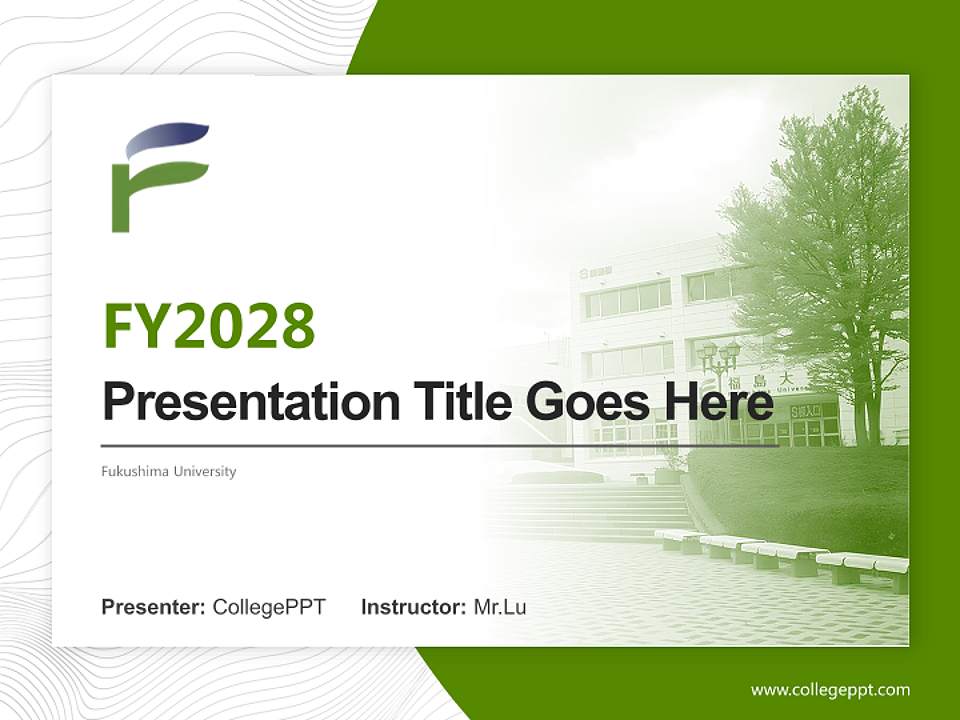 Fukushima University Academic Presentation/Research Findings Report PPT Template4:3 ratio PPT effect preview image5