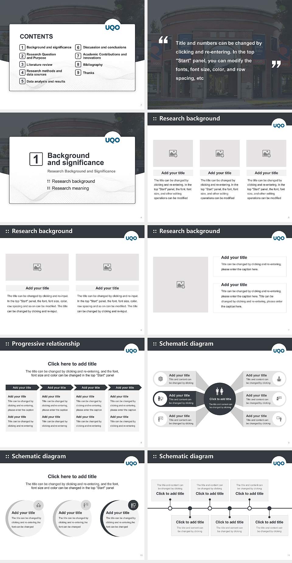 University of Quebec in Outaouais Graduation Thesis Defense PPT Template4:3 ratio PPT effect preview image2