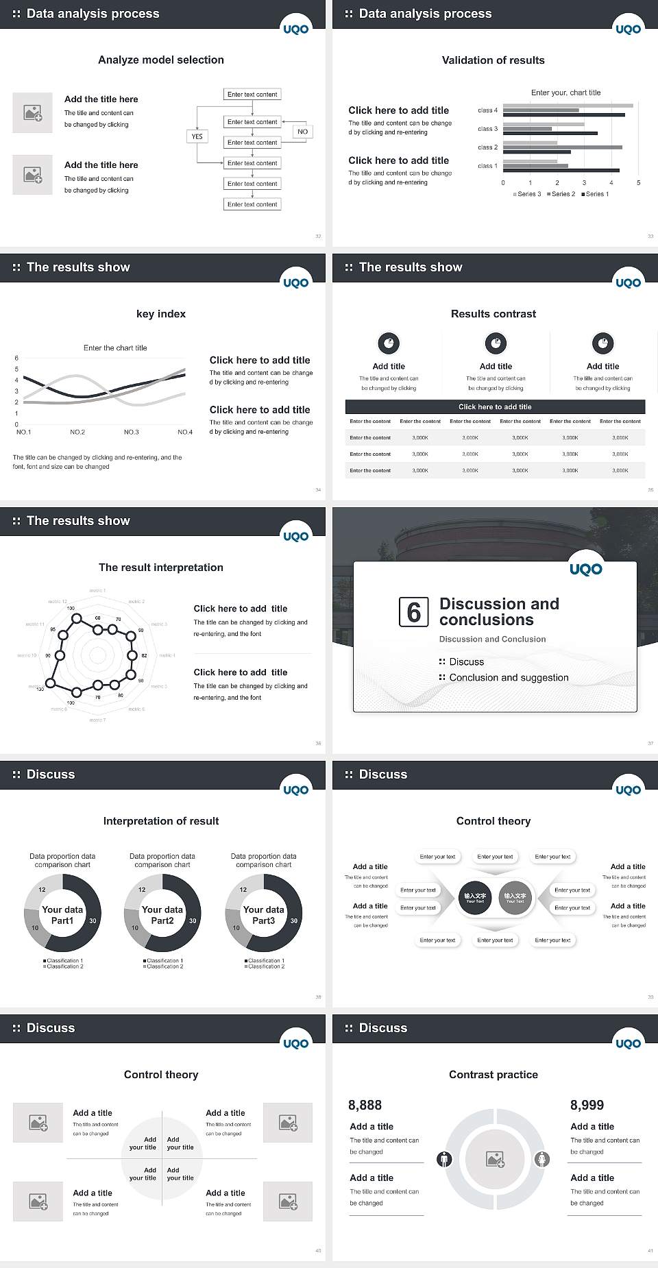 University of Quebec in Outaouais Graduation Thesis Defense PPT Template4:3 ratio PPT effect preview image5