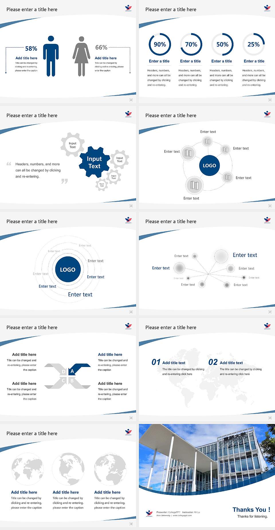 Aino University Course/Courseware Creation PPT Template4:3 ratio PPT effect preview image4