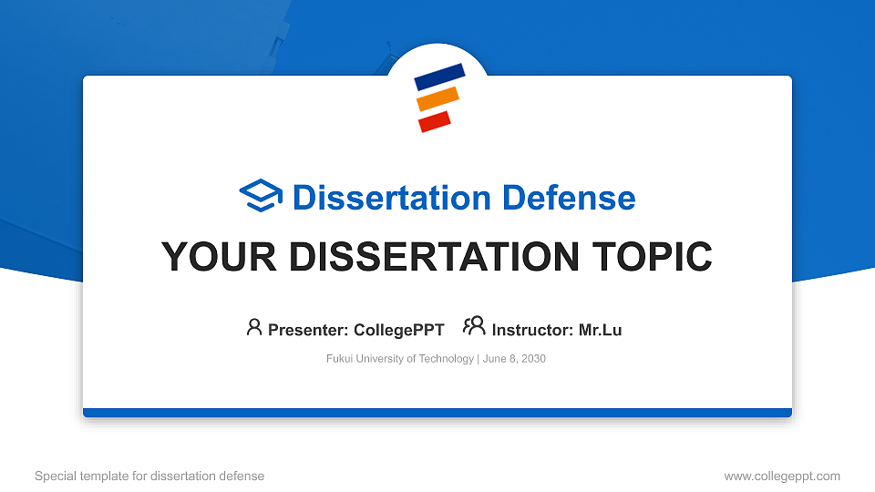 Fukui University of Technology Graduation Thesis Defense PPT Template_Slide preview image1