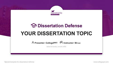 Aston University Graduation Thesis Defense PPT Template
