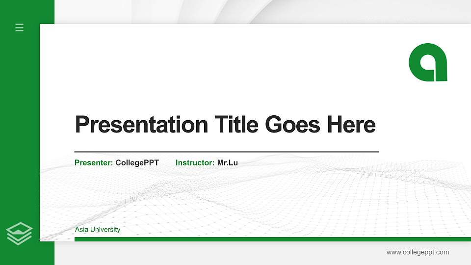 Asia University Thesis Proposal/Graduation Defense PPT Template16:9 ratio PPT effect preview image
