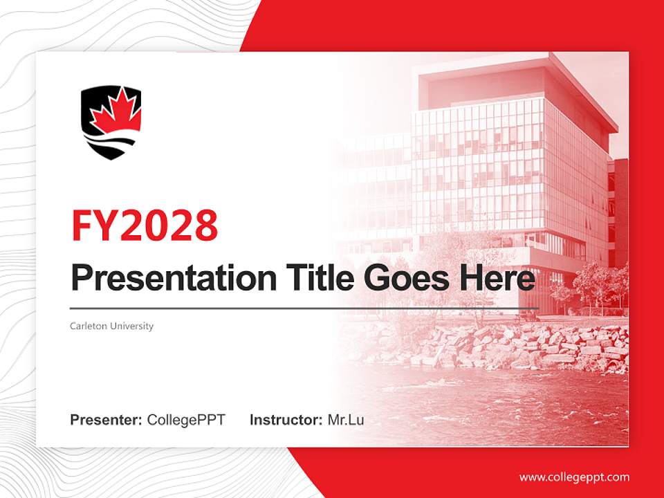 Carleton University Academic Presentation/Research Findings Report PPT Template4:3 ratio PPT effect preview image5