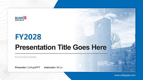 Bunri University of Hospitality Academic Presentation/Research Findings Report PPT Template