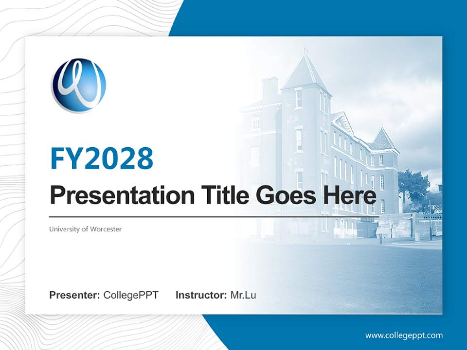 University of Worcester Academic Presentation/Research Findings Report PPT Template4:3 ratio PPT effect preview image5