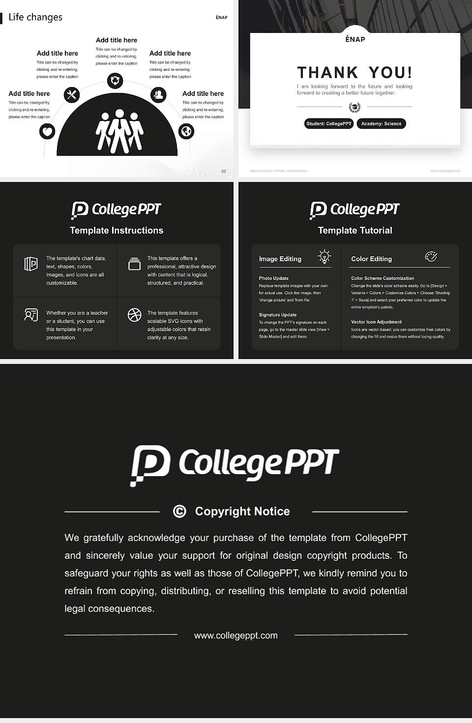National School of Public Administration National Scholarship Defense PPT Template4:3 ratio PPT effect preview image4