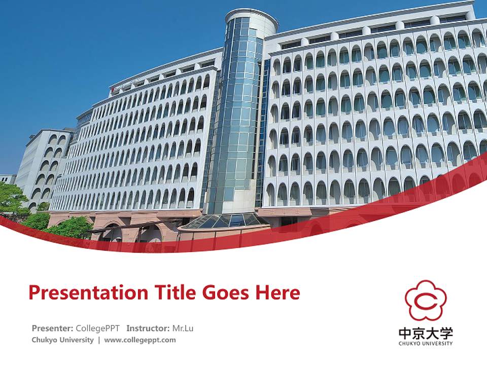 Chukyo University Course/Courseware Creation PPT Template4:3 ratio PPT effect preview image5