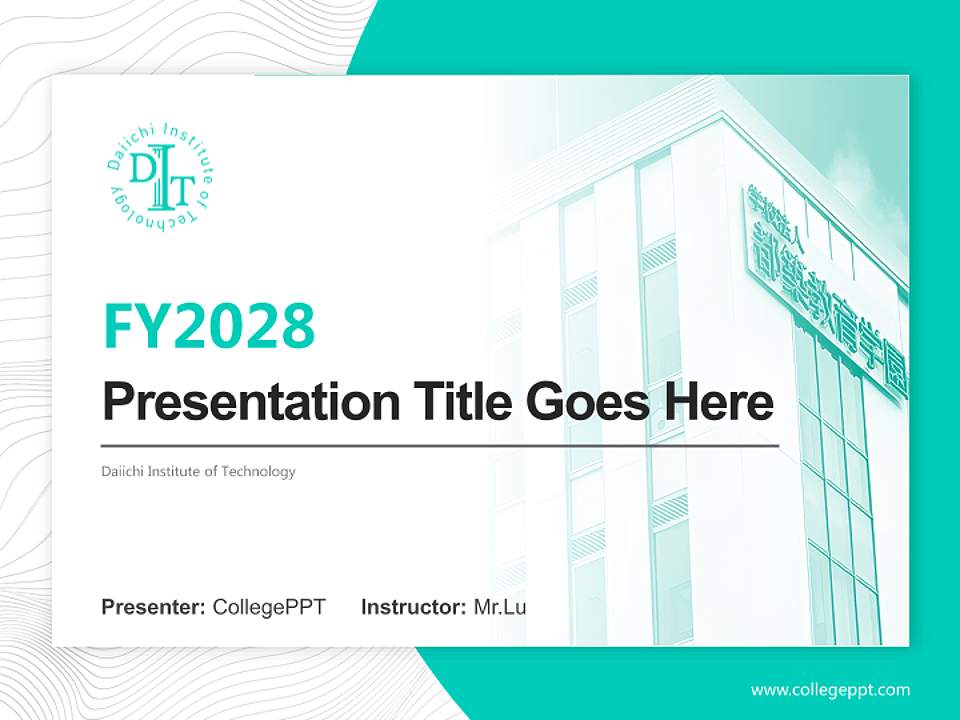 Daiichi Institute of Technology Academic Presentation/Research Findings Report PPT Template4:3 ratio PPT effect preview image5