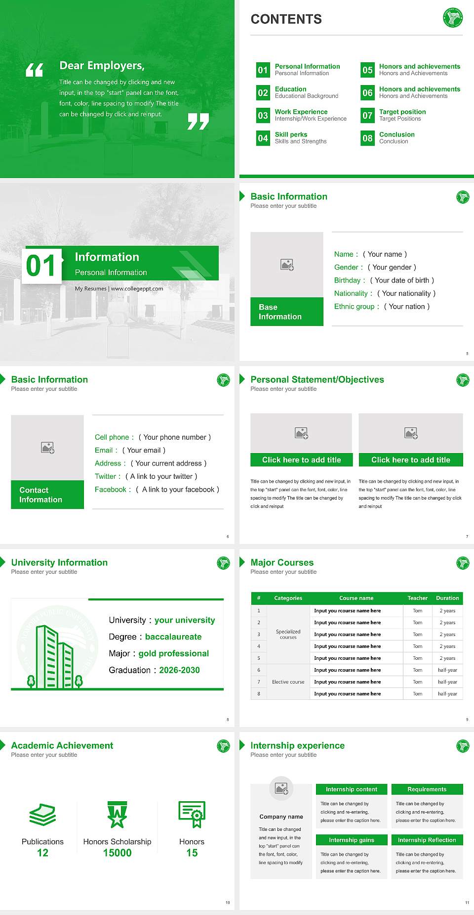 Aomori Public University Resume PPT Template4:3 ratio PPT effect preview image2