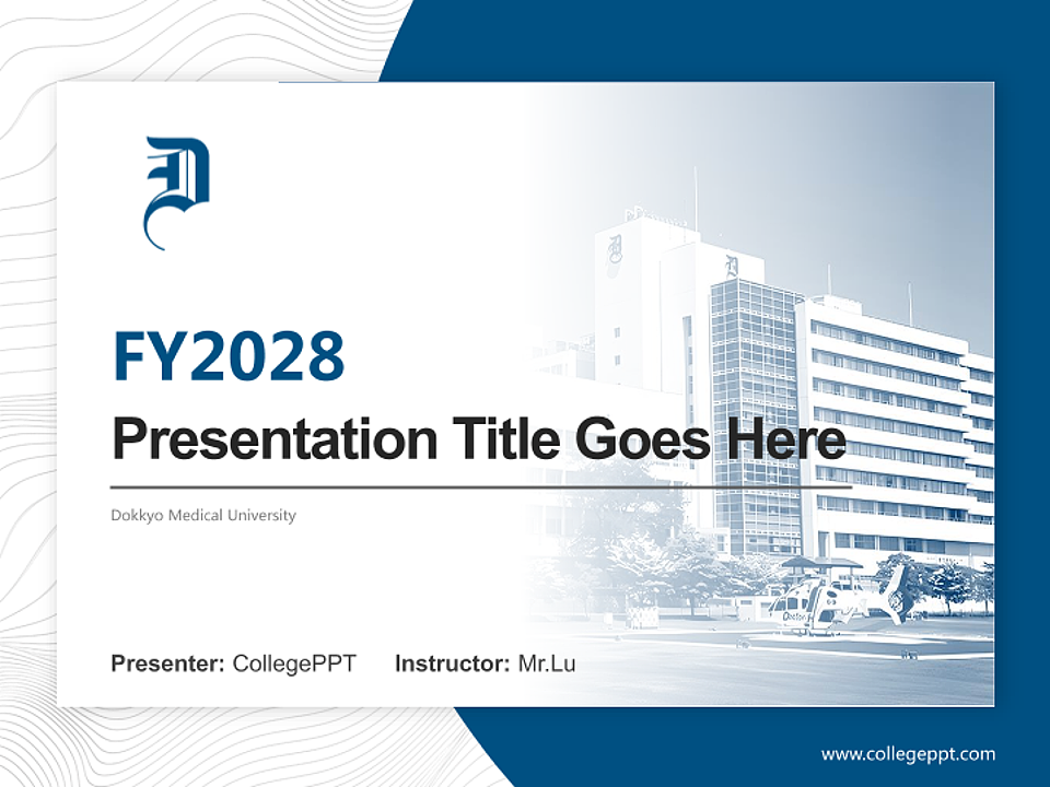 Dokkyo Medical University Academic Presentation/Research Findings Report PPT Template_Slide preview image1