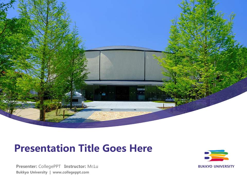 Bukkyo University Course/Courseware Creation PPT Template4:3 ratio PPT effect preview image5