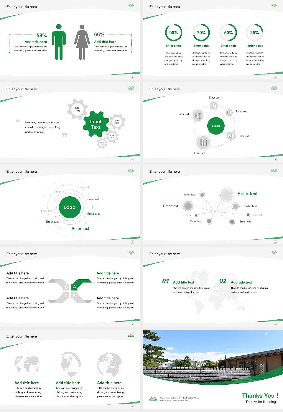 Akita University Course/Courseware Creation PPT Template16:9 ratio PPT effect preview image4