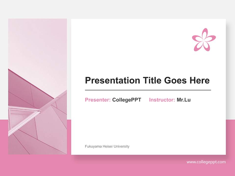 Fukuyama Heisei University General Purpose PPT Template4:3 ratio PPT effect preview image6