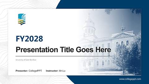 University of Saint-Boniface Academic Presentation/Research Findings Report PPT Template