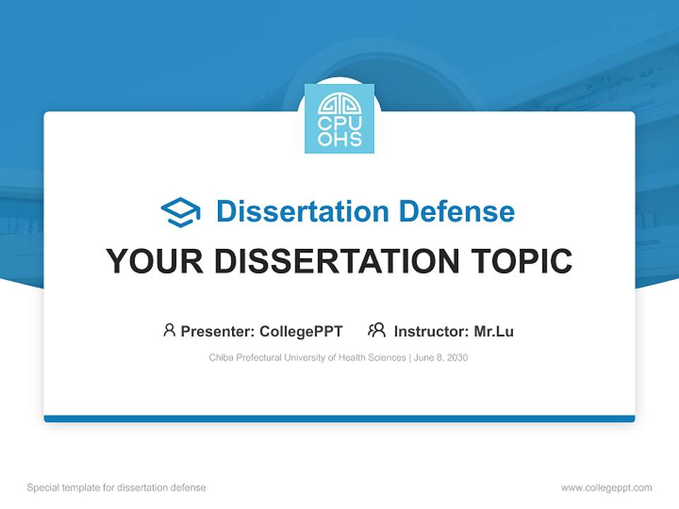 Chiba Prefectural University of Health Sciences Graduation Thesis Defense PPT Template4:3 ratio PPT effect preview image7