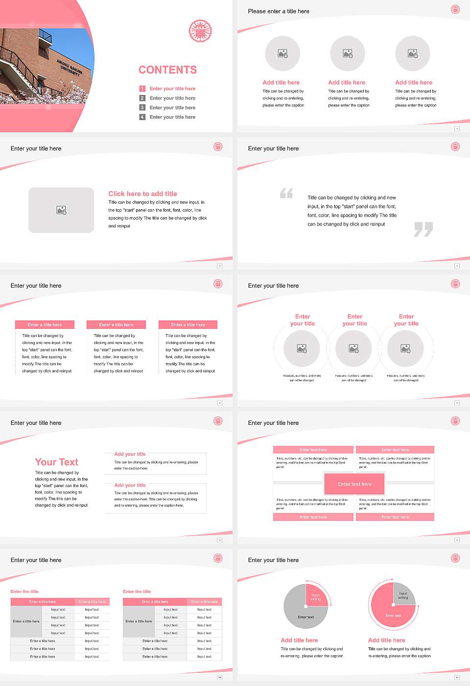 Aikoku Gakuen University Course/Courseware Creation PPT Template16:9 ratio PPT effect preview image2